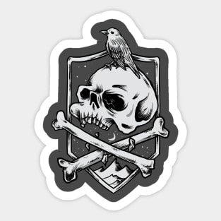 Little Bird And Skull Sticker